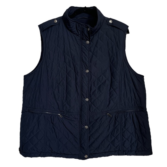 Talbots Jackets & Coats Talbots Woman Navy Blue Quilted Vest
